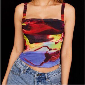 'Anna' printed longline gathered corset